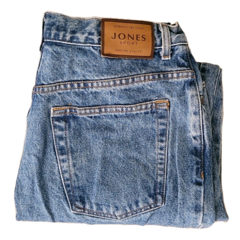 Vtg Jones Sport Jeans Womens 16 (34Wx30.5L) Blue High Waist Mom Jeans 90…